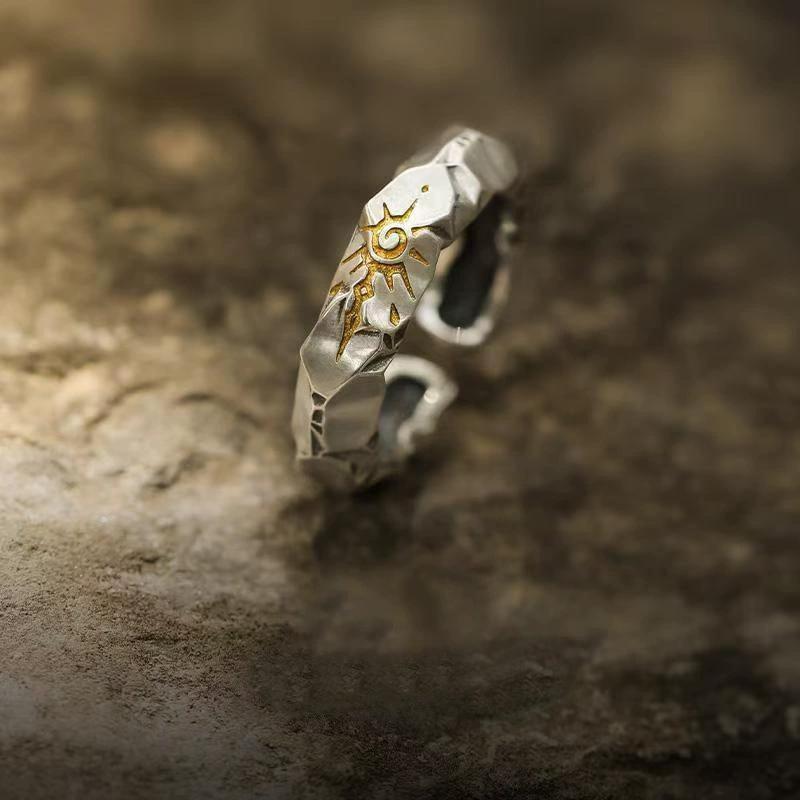 

Retro Make-a- Stone Ring/Necklace For Men Gender Neutral Style Meteorite Color Pendant Men Hip-hop Sweater Chain Accessories