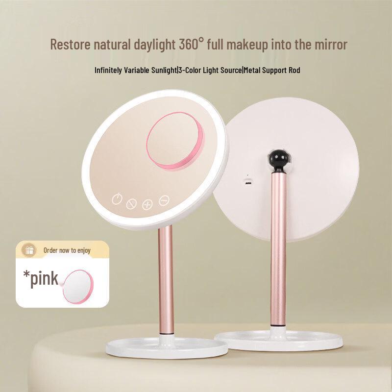 oenyLED High-Definition Round Makeup Mirror with Light
