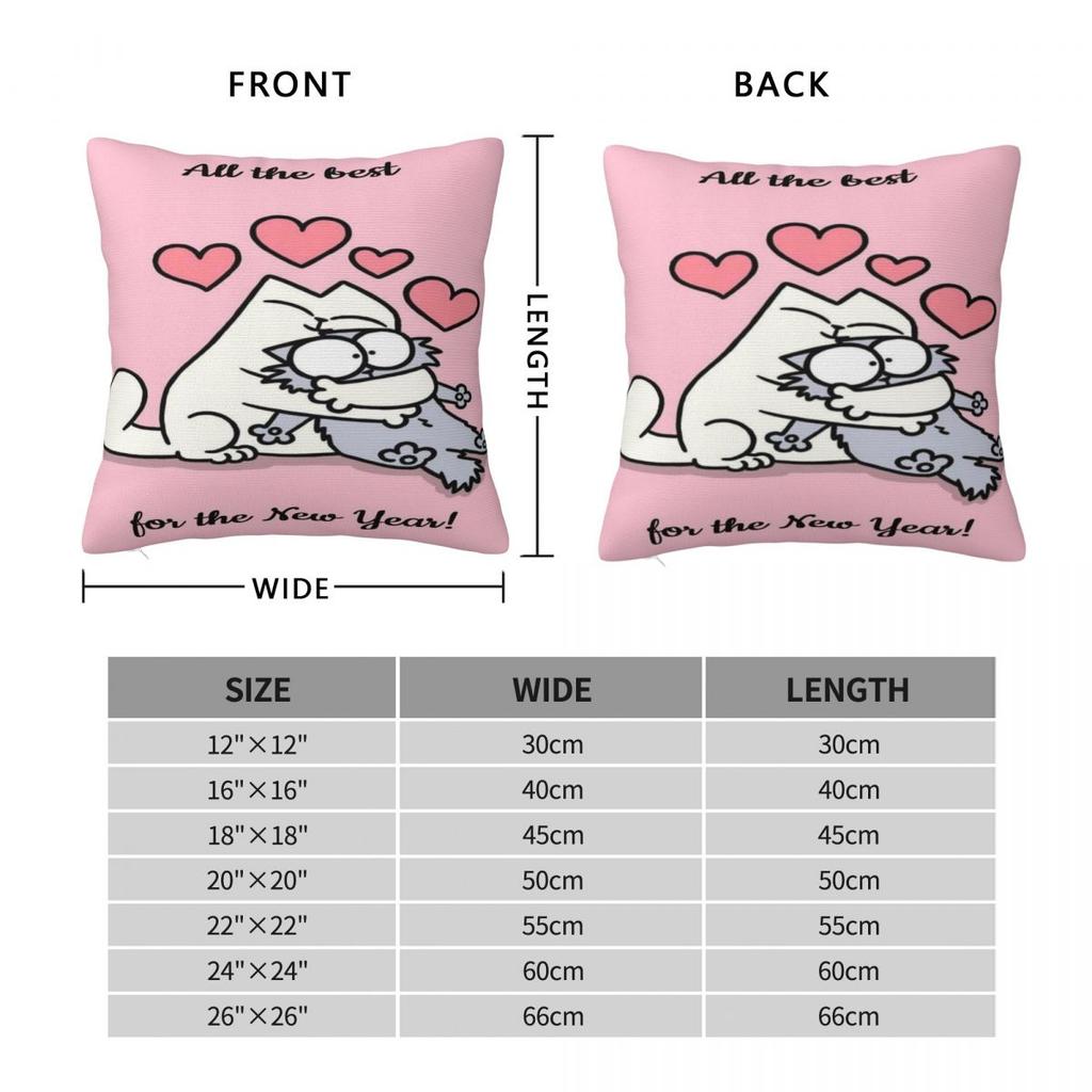 Simons Cartoon Cat Cats Printed Pillowcases Cushion Cover Throw Pillow Cover New Style Bedroom Decor Square Multi Size