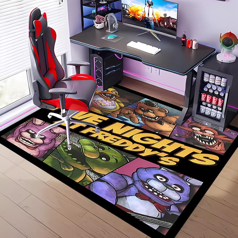 Cartoon Five Nights at Freddys -Themed Entrance Mat,Non-Slip Mat Area Rug,Room Decor,Outdoor Decor,Kitchen Rug,Doormat - Machine Washable,Easy to Clea