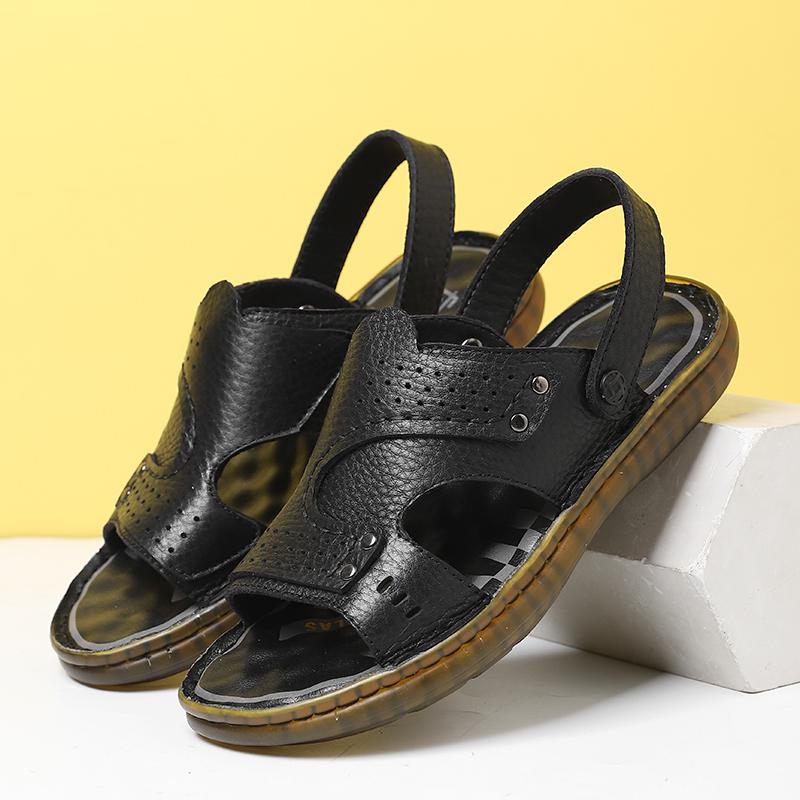 ventilate men's sandals and slippers for summer walking Men's comfort Sandals Adult soft sole Beach Shoes Non-slip Open-toe