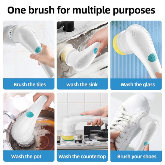1 Set Cleaning Brush Portable Cordless Electric Scrubber Effortless Rechargeable Electric Cleaning Brush for Home