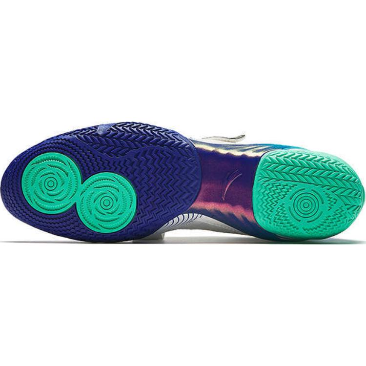 Anta Chaussures de boxe stables, durables, antidérapantes, tissu en cuir synthétique, absorption des chocs, chaussures unisexes, blanc, bleu, vert, 412440902-6
