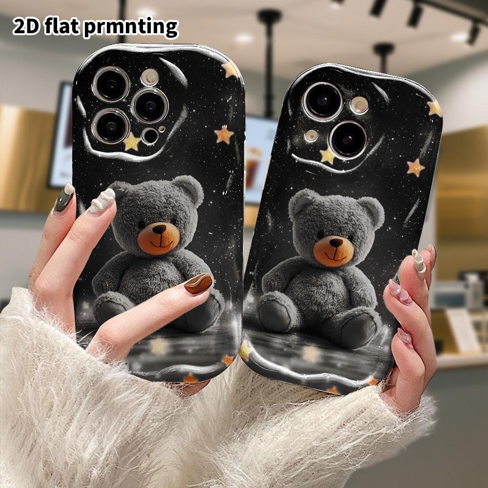 Phone Case: 2D Flat, Fits iPhone 18, 17, 16, 15, 14, 13, 12Pro, Plush Little Bear, Perfect Holiday Gift for Christmas and Halloween