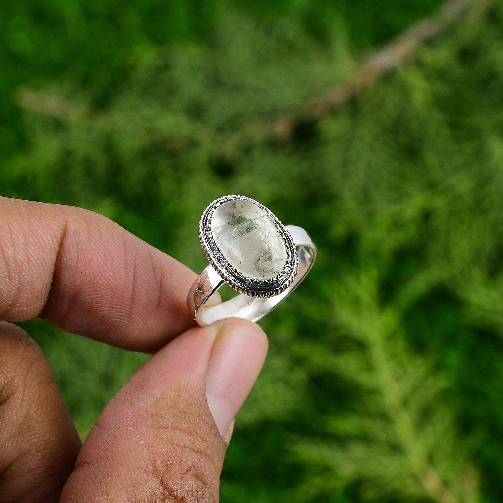 

Mothers day Sale Sterling Silver June Moonstone Gemstone Bezel Promise Wife Ring Adjustable