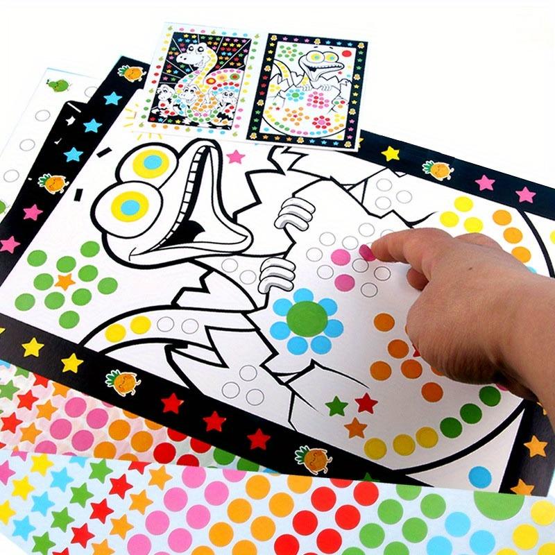 Non-Toxic 20 Sheets Kids Dot Coloring Book Diy Color Dot Cartoon Animal Drawing Mosaic Puzzle Stickers Children Creative Educational Toys
