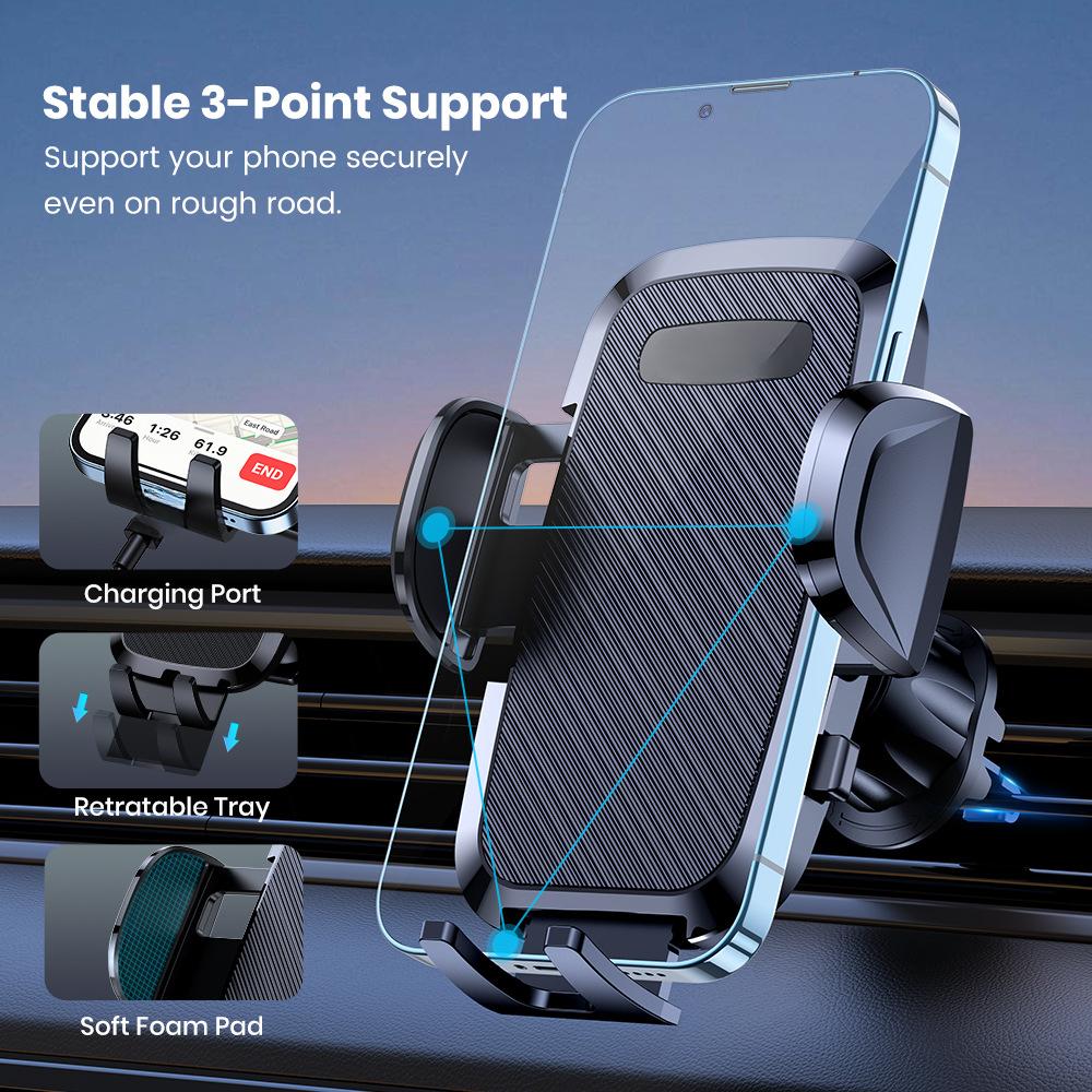 Mobile Phone Holder Air Outlet Gravity Sensor Car Holder Gravity Frosted Simplicity Solid Metallic Material