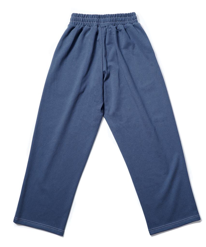 GAKKAI UNIONS One-Pleat Wide Sweat Mix Pants Gray/Navy