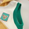 Jimo 2026 Spring Unisex Cartoon Bear Hooded Vest for Kids