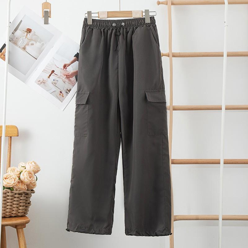 Womens Loose Fit Cargo Pants 2026 Lightweight Quick-Dry High-Waist Utility Trousers Outdoor Hiking Casual Wear
