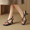 Fashion 2025 Summer New Sandals Women's Summer Outwear Thin Heels Soft Bottom French Exquisite High Heels