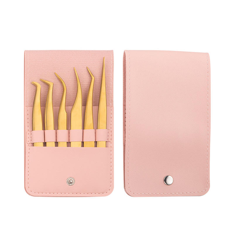 5/6PCS Eyelash Extension Tweezers Set Lash Applicator Stainless Curved Straight For Eyelash false Clip Makeup Nail Art Tools
