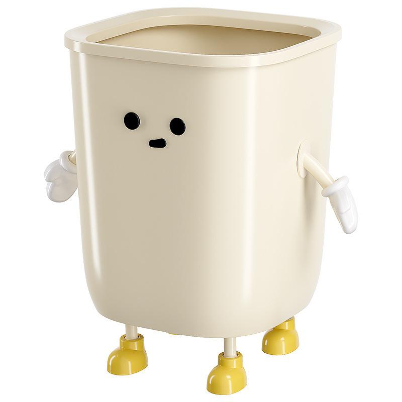 Cute Cartoon Trash Can with Paper Holder - Large Capacity for Home, Dorm, or Bedroom Use