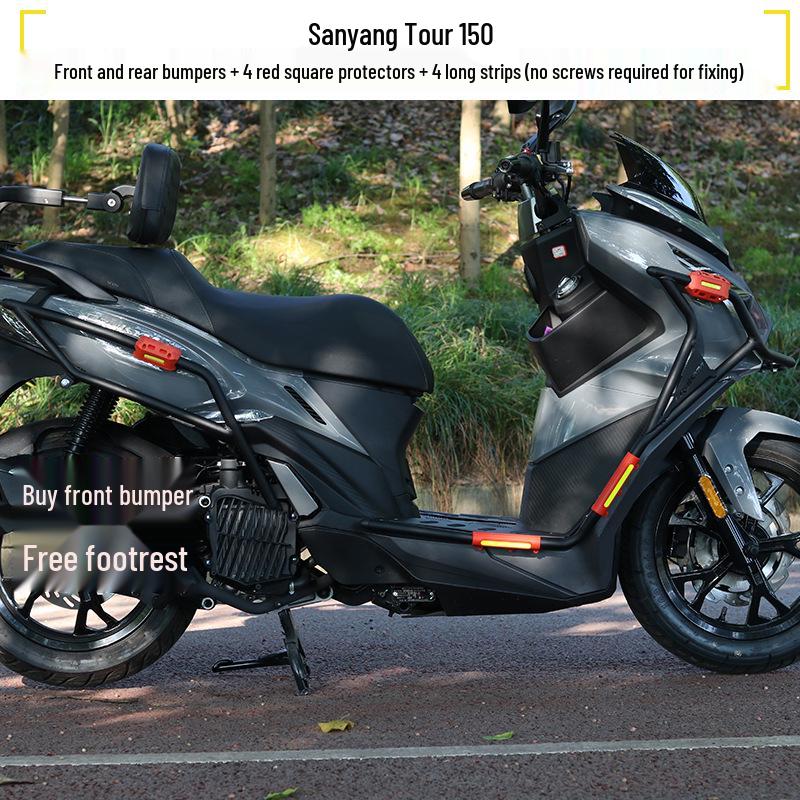 SYC Cruiser 150/GT Motorcycle Exhaust Guards & Folding Backrest Luggage Rack