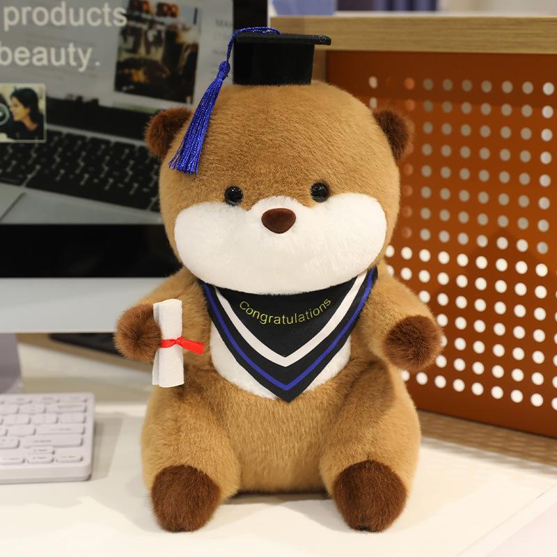 Cartoon New Doctor Otter Doll Plush Toy Doll Children's Pillow Student Graduation Season Gift Doll