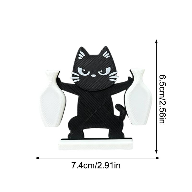 Cat Whisker Collector Double Vase Magnet Animal Shape Cute Magnetic Mini Vase Fridge Decoration for Kitchen Refrigerator Storage