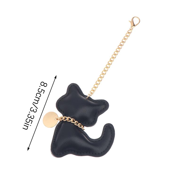 Pu Leather Cat Keychain Cute Animal Keyring Women Bag Charm Handbag Hanging Pendant Decoration Girl Gifts