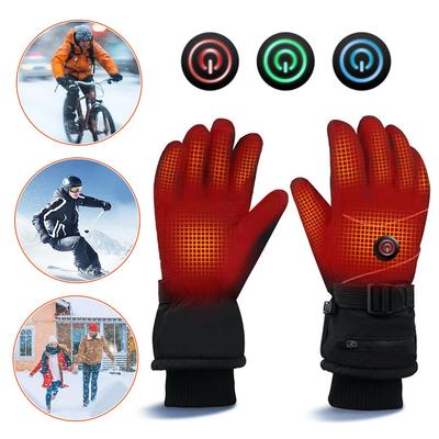 DC Rechargeable Winter Warm Electric Heated Gloves 3 Heat Levels Heated Gloves Heating Thermal Gloves Touch Screen for Women Men