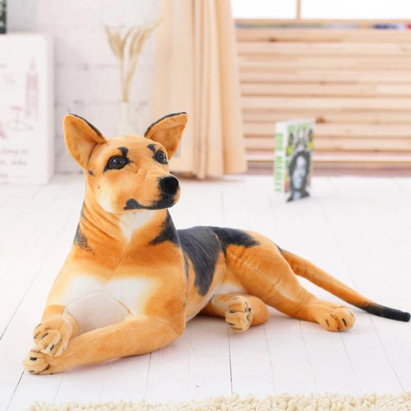 Stuffed Animal Plush Simulation German Shepherd Dog Doll Plush Toy Creative Stuffed Army Dog Toy Kawaii Gift For Kid Girl Boy
