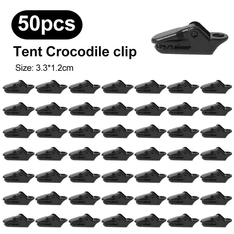 10/50/100pcs Sturdy Tent Clips Outdoor Tarpaulin Clips Anti-wind Fixed Camping Tent Hook Crocodile Clamp Clip for Outdoor Campin