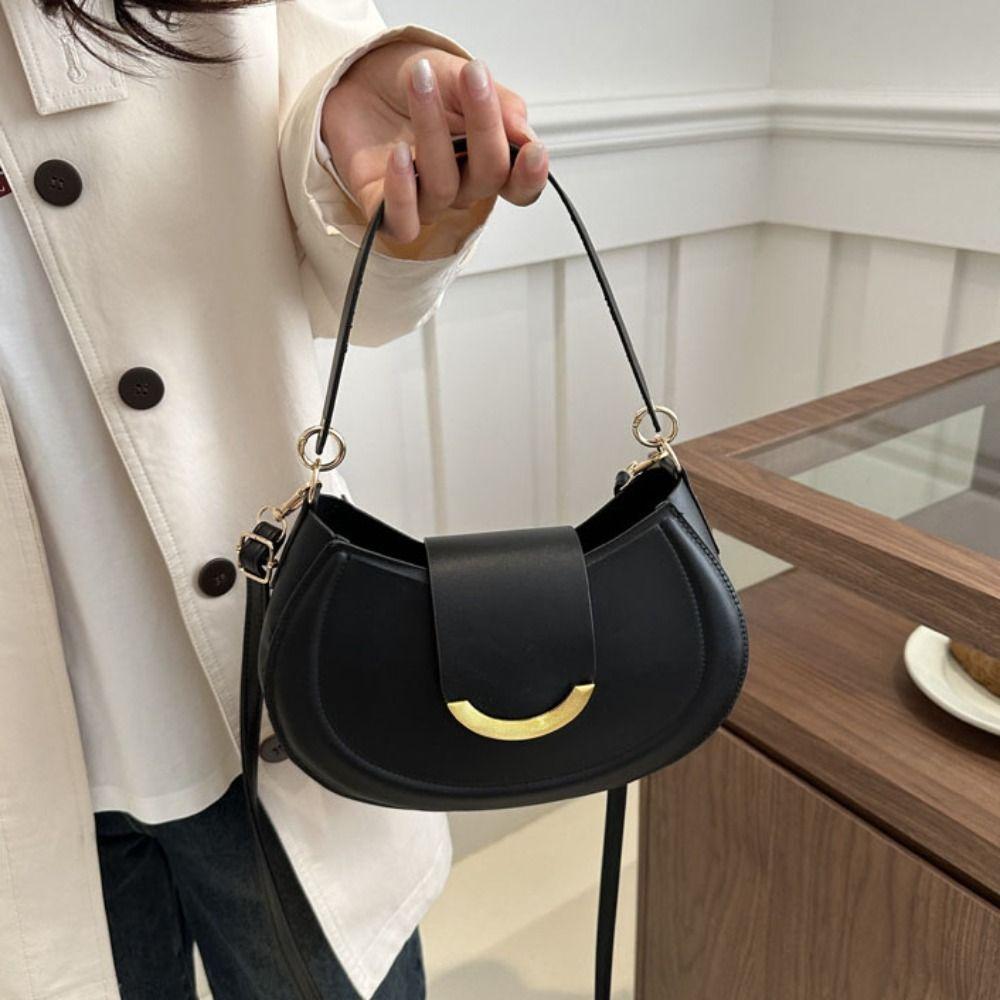 Simple Girls Crossbody Bag Half-Moon Ladies Messenger Bag Korean Style Small Shoulder Bag Gifts