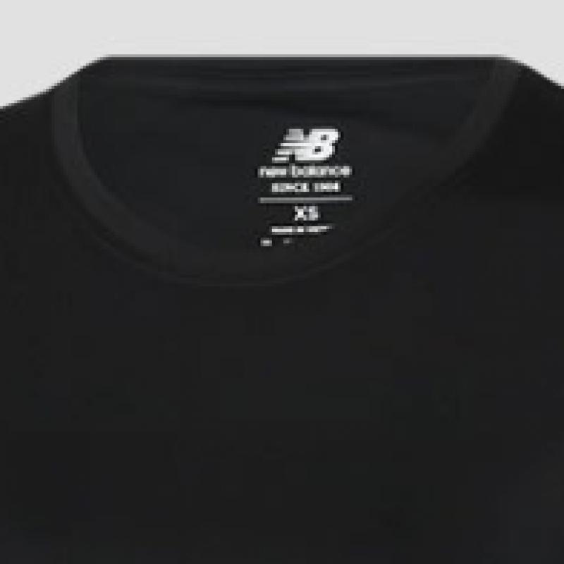New Balance Women S ShorT Sleeve T ShirT Core Run Black wT11205 Bk