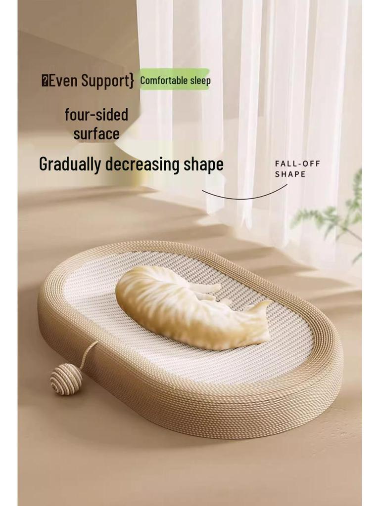 Durable Sisal Cat Scratching Board and Bed - Debris-Free, Scratch-Resistant, Large Claw Sharpener