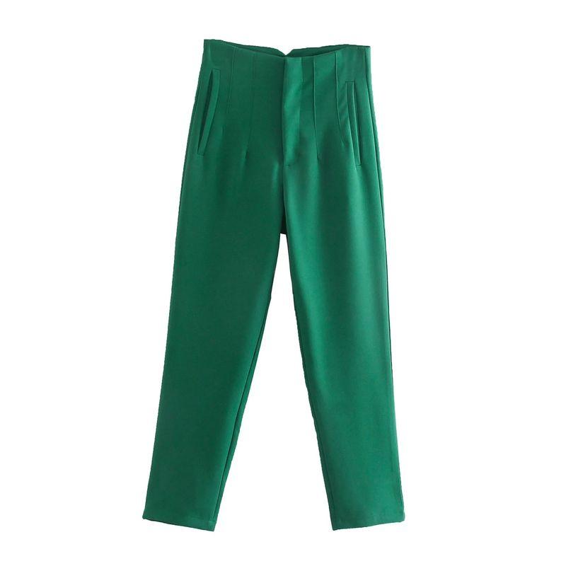 Cigarette Pipe Commute Leisure Candy Color Slim Looking Ankle-Length Pants