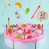 69/82/104 Pcs Play Food Set for Kids Kitchen, Pretend Food Toy for Toddlers Plastics Cutting Fake Food/ Fruit/ Vegetable Accessories