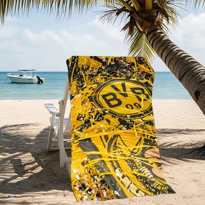 Beach Towel with Borussia Dortmund Pattern - Soft,absorbent,machine Washable Lightweight&Modern,swimming,Travel Essentials