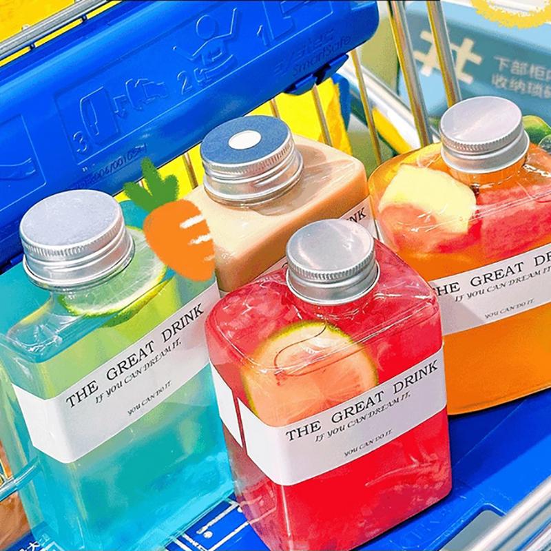2/5Pcs Storage Bottles & Jars Flower Tea Beverage Bottle Plastic Milk Tea Bottle Flower Juice With Filter Cold Brewing Tea Bottl