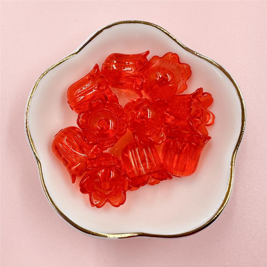 30Pcs 17*15mm Handmade Material Jewelry Making Accessories DIY  Necklace Bracelets Flowers Lily Of The Valley Transparent Acrylic Loose Beads Creative