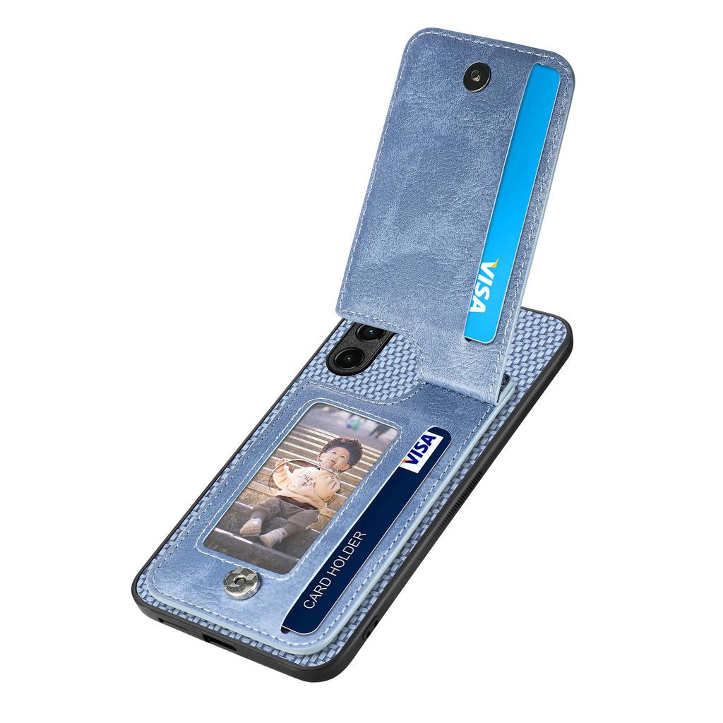 C1-03 Für Samsung Galaxy A55 5G Hülle Sturzsicher Lederbeschichtet TPU+PC Vertikaler Ständer Handyhülle