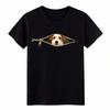 Jack Russell Terrier Zipper T-Shirt, Funny Dog Peeking Graphic Tee for Dog Lover