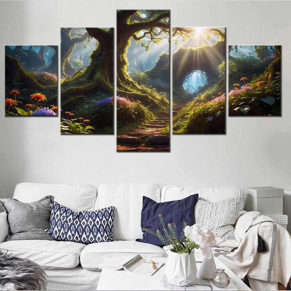 Landscape Canvas Wall Art Landscape Poster Painting Nature Starry Sky Wallpaper Print Home Decorative Interior Artwork No Frame