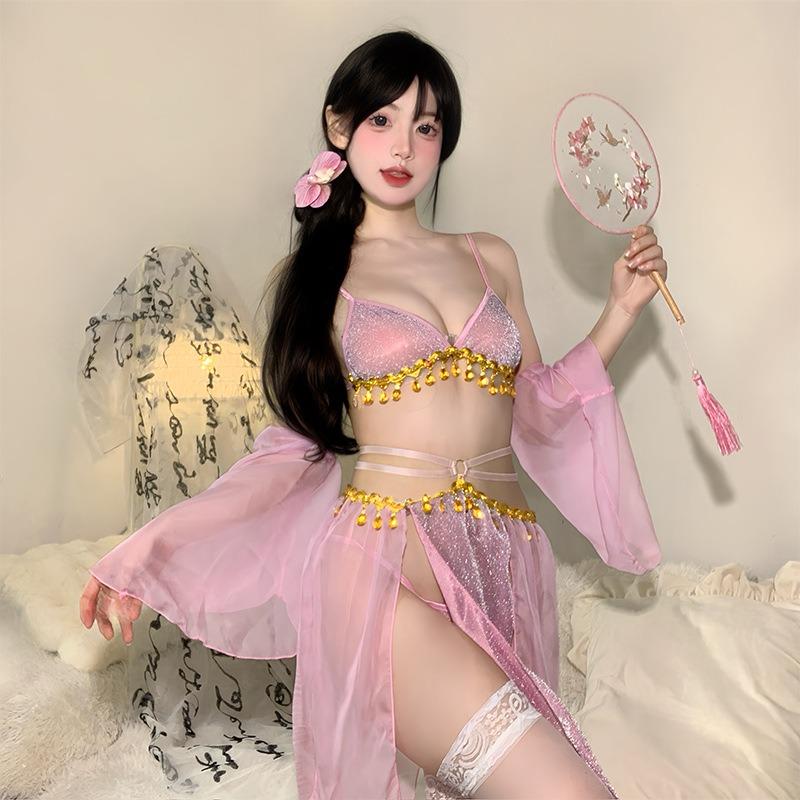 Fun Underwear, Antique Hanfu Straps, Nightdress Set, Small Breasts Show Big Belly Pockets, Uniform, Pure Desire Style Flirting Clothes