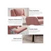 Fauteuil à bascule - MUVOE - Teddy - Tissu Teddy rose - Repose-pieds pliable - Capacité 110 kg