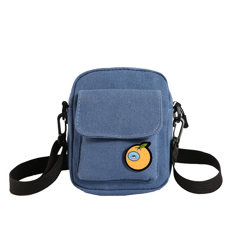 

Милая маленькая сумочка женская 2025 новая трендовая сумка для мобильного телефона для студентки, девушки, полная жизненной силы, японская маленькая свежая холщовая сумка мессенджер синий