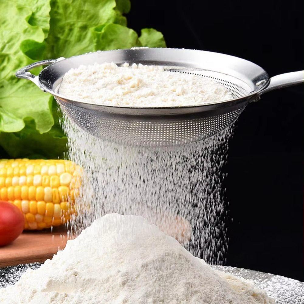 304 Stainless Steel Stainless Steel Strainer Long Handle Kitchen Sieve  Flour Sifting
