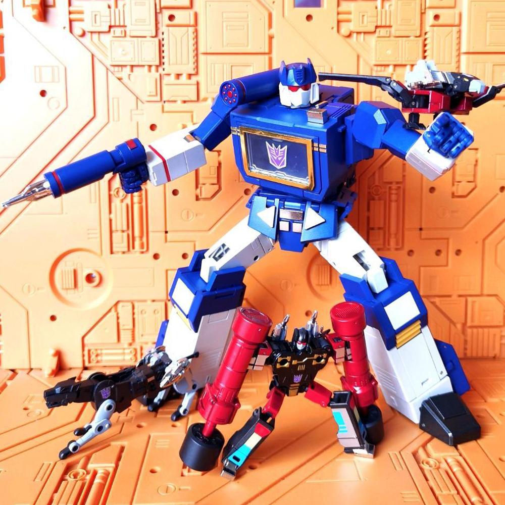 Deformation Robot Soundwave RP46 With Laserbeak Ravage Rumble Transformation Toys  Action Figure