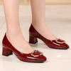 Fashion GKTINOO Fashion OL Office Shoes 2025 New Women's Concise Patent Genuine Leather Shallow High Heels Shoes Pointed Toe Women Pumps
