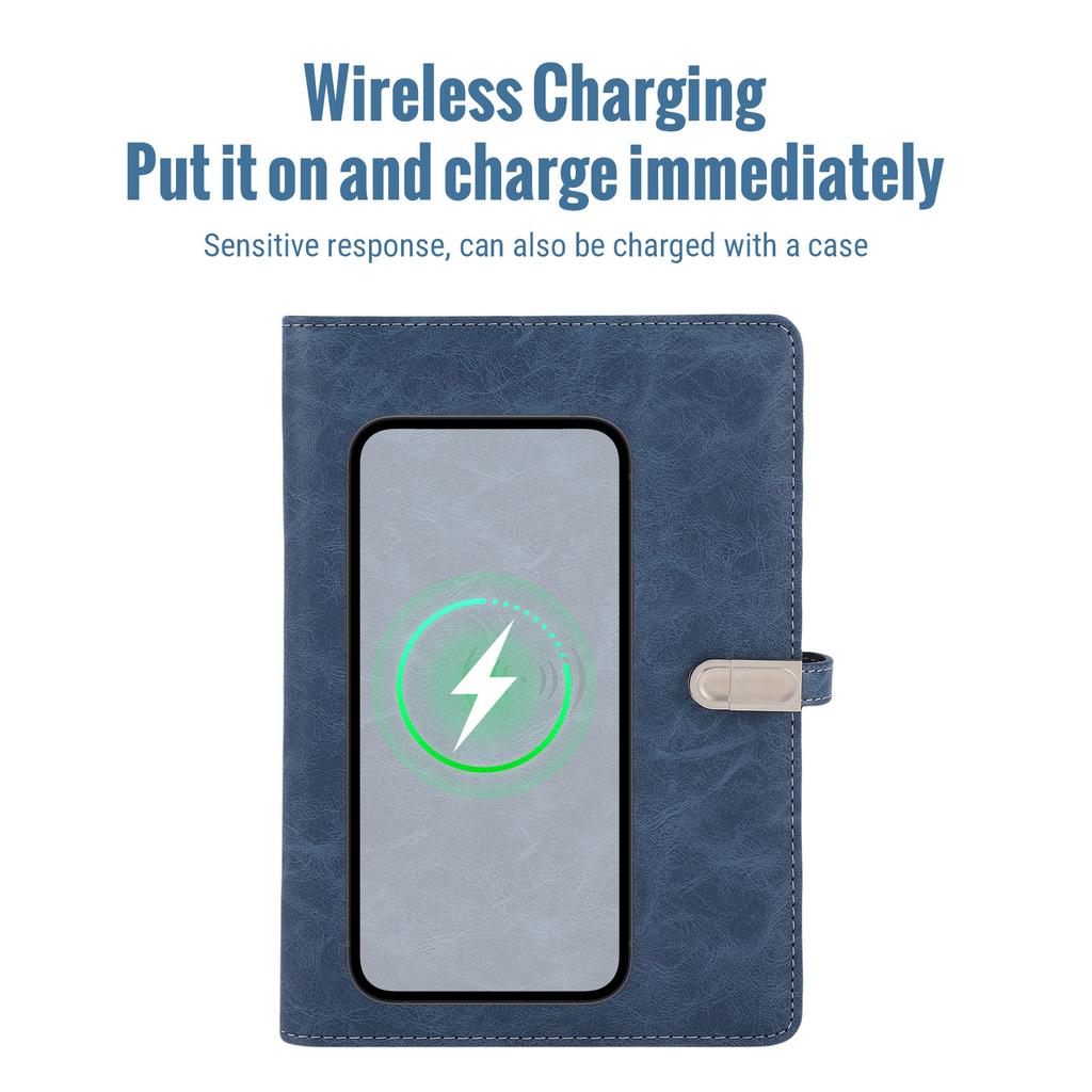 15W Wireless Charging Notepad with 8000mAh Battery Night Light 16GB Memory Disk Multi Function Notebook 80 Sheets