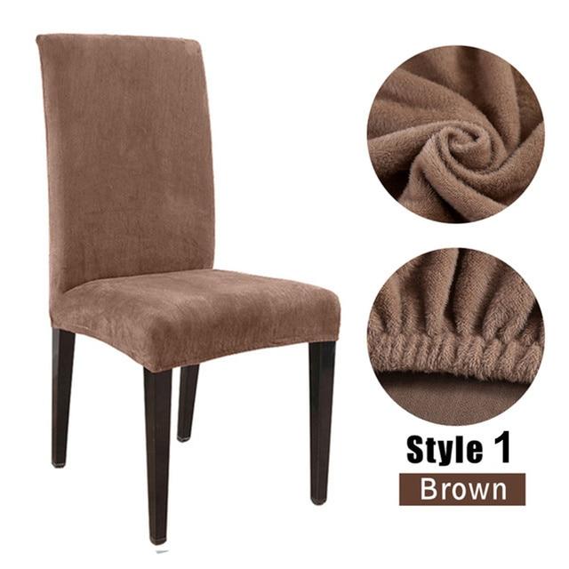 1/4/6pc Chair Cover Velvet Fabric Stretch Spandex Elastic Chair Slipcover Seat Case for Dining Room Wedding Hotel Banquet