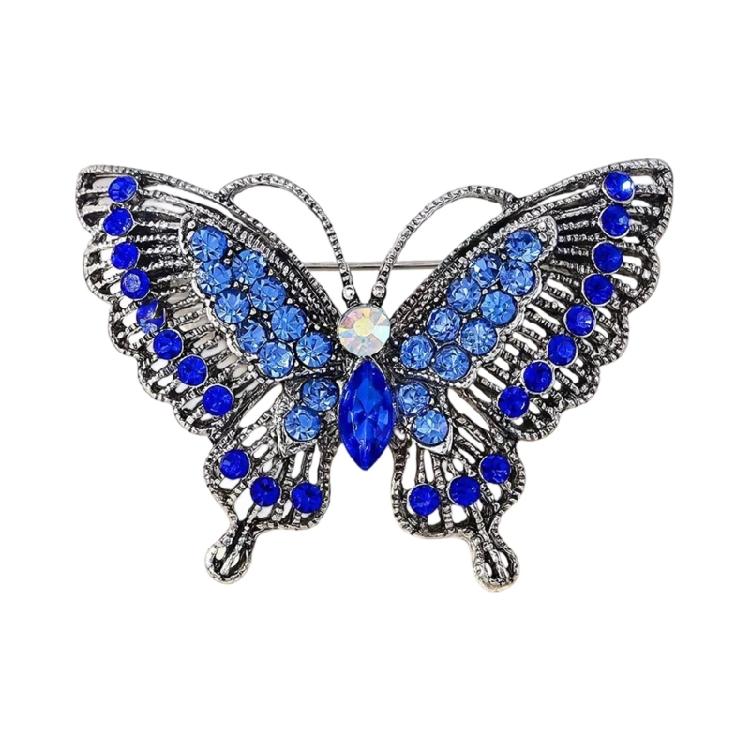 Retro Crystals Butterfly Brooch Sturdy Alloy Jewelry Gifts Accessory for Mothers Day Birthdays Party Dress Decoration