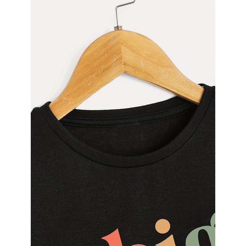 European sizes Toddler Girls Letter Round Neck Tees Top | Kids Summer Clothes