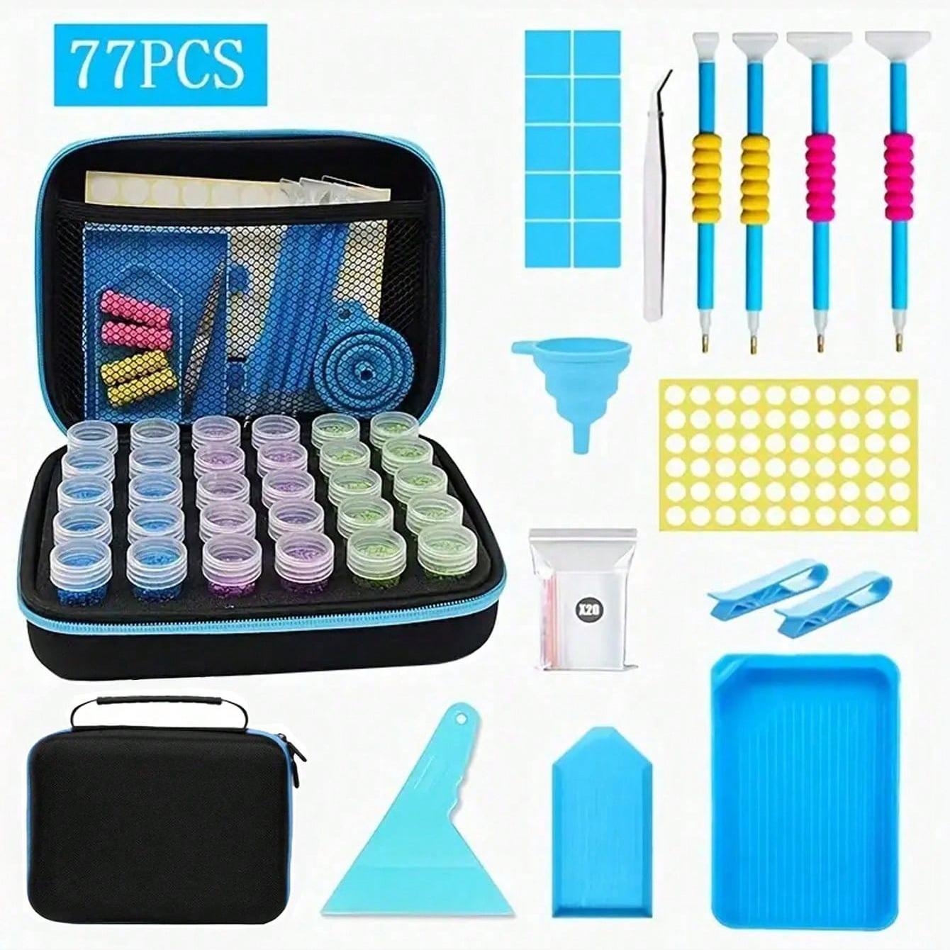 

47/77 Набор инструментов для алмазной живописи, многофункциональные аксессуары для инструментов для алмазной живописи для вышивки крестом - идеально подходит для хранения произведений искусства #2 синий