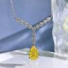 18k White Gold Pear Y 8 *12mm Sapphire Gemstones Necklaces Anniversary Gift 925 Sterling Silver Fine Jewelry