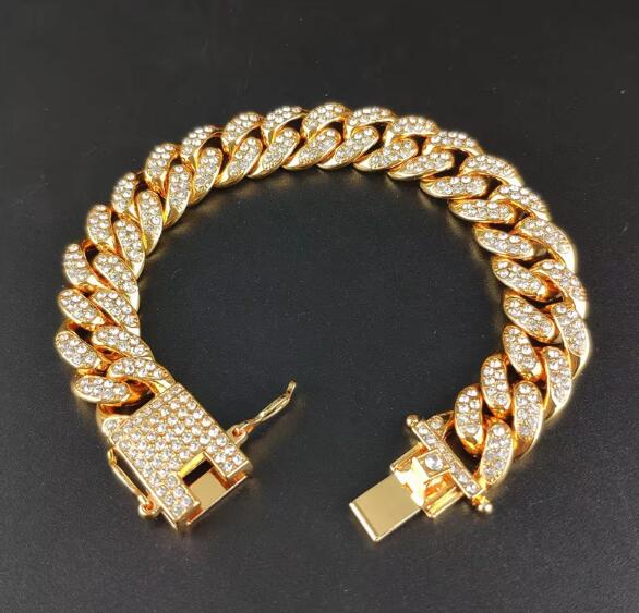 18K Gold Plated Micro Inlaid Cubic Zircon CZ Cuban Chain Ankle Bracelet Hip Hop Iced Out Diamond Miami Cuban Chain Cuban Anklet fashion&20 cm чёрный