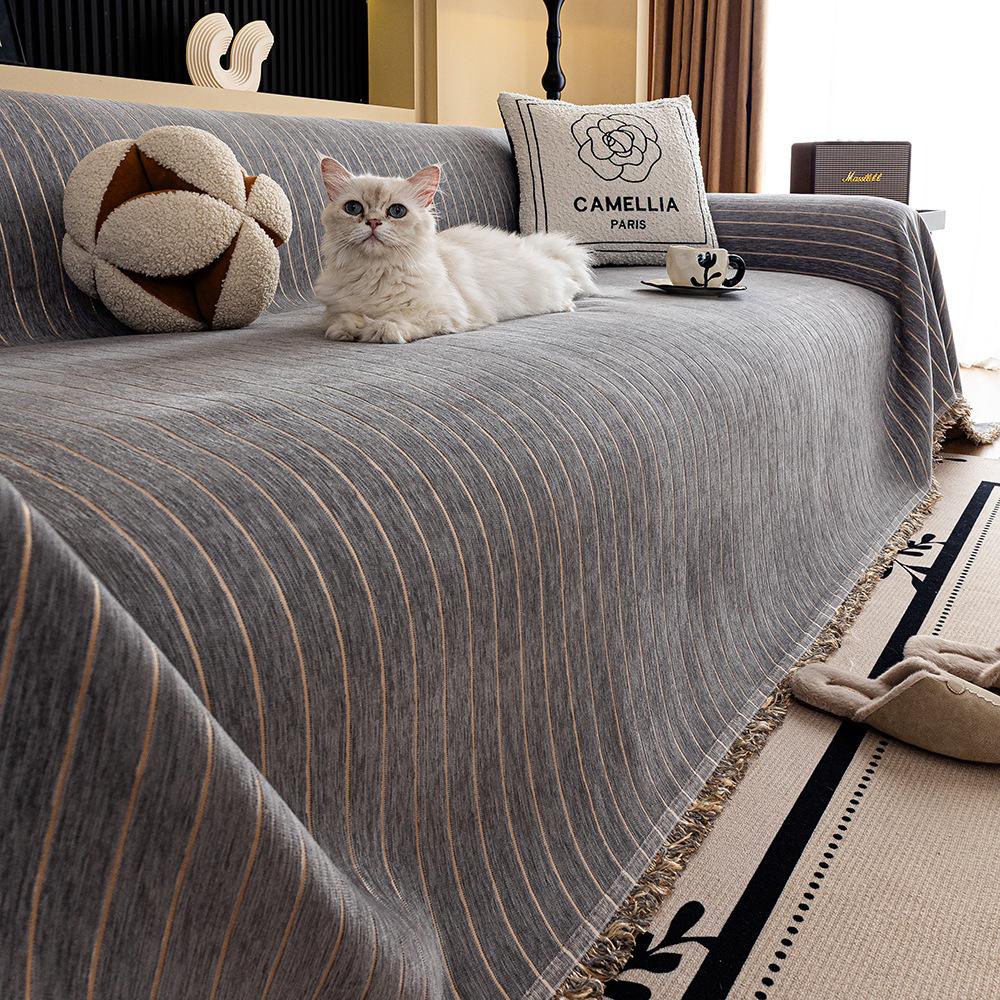 Anti Slip Sofa Towel Anti-Cat Scratch Cloth Sofa Cover Teddy Velvet Waterproof Multi-Functional Sofa Cover Cloth Towel