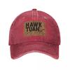 Hawk Tuah Sputa Su Quella Cosa Cappellini da Baseball Retro Denim Usurato Divertente Snapback Unisex Donna Cappellini per Attività all'Aperto Cappello